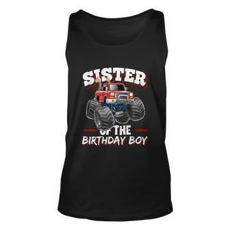 Sister Of The Birthday Boy Monster Truck Birthday Party Funny Gift Unisex Tank Top - Monsterry