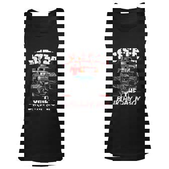 Sister Of The Birthday Boy Monster Truck Birthday Party Funny Gift Unisex Tank Top - Monsterry