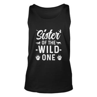 Sister Of The Wild One Funny 1St Birthday Lepard Unisex Tank Top - Monsterry DE