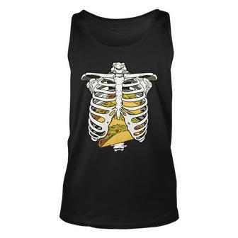 Skeleton Rib Cage Filled With Tacos Tshirt Unisex Tank Top - Monsterry DE