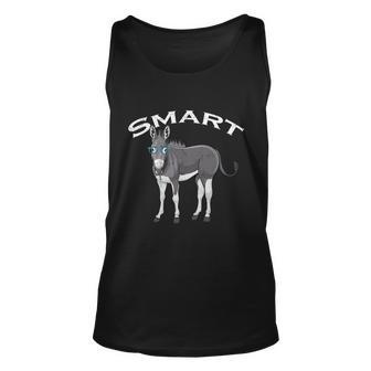 Smart Donkey Lover Sarcastic Adult Humor Blue Glasses Gift Unisex Tank Top - Monsterry AU