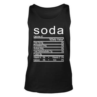 Soda Nutrition Facts Label Unisex Tank Top - Monsterry CA
