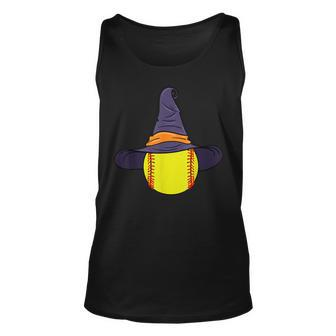 Softball Player Halloween Witch Hat Costume Halloween Party Unisex Tank Top - Seseable