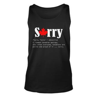 Sorry Definition Canadian Apology Unisex Tank Top - Monsterry UK