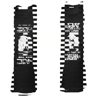 Sorry I Was Thinking About Fishing Gift Unisex Tank Top - Thegiftio