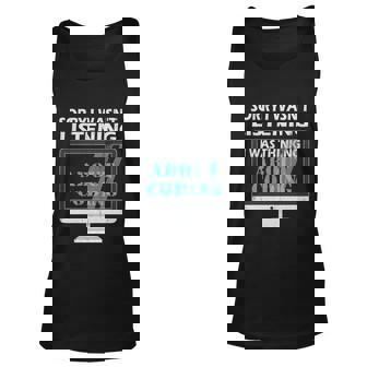 Sorry I Wasnt Listening I Was Thinking About Coding Coder Gift Graphic Design Printed Casual Daily Basic Unisex Tank Top - Thegiftio