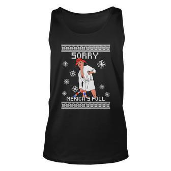 Sorry Mericas Full Trump Supporter Ugly Christmas Tshirt Unisex Tank Top - Monsterry
