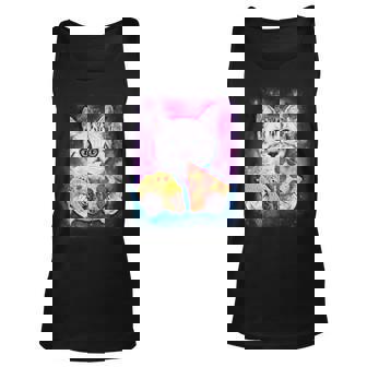 Space Cat Pizza And Tacos Unisex Tank Top - Thegiftio UK