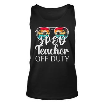 Special Education Sped Teacher Off Duty Sunglasses Beach Unisex Tank Top - Seseable