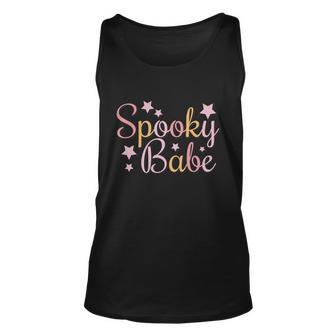 Spooky Babe Halloween Quote Unisex Tank Top - Monsterry