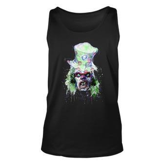 Spooky Clown Face Unisex Tank Top - Monsterry