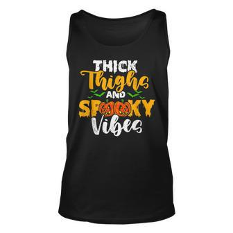 Spooky Halloween Thick Thighs Spooky Vibes Halloween Unisex Tank Top - Seseable