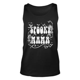 Spooky Mama Dancing Skeleton Funny Halloween Mama Unisex Tank Top - Seseable