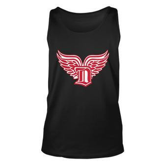 Sporty Detroit Fan Old English D With Wings Unisex Tank Top - Monsterry