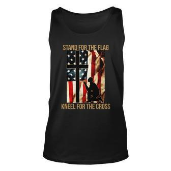 Stand For The Flag Kneel For The Cross Unisex Tank Top - Monsterry DE