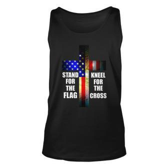 Stand For The Flag Kneel For The Cross Usa Flag Tshirt Unisex Tank Top - Monsterry
