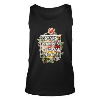 Stars Stripes And Equal Rights 4Th Of July Womens Rights Floral Unisex Tank Top - Monsterry AU