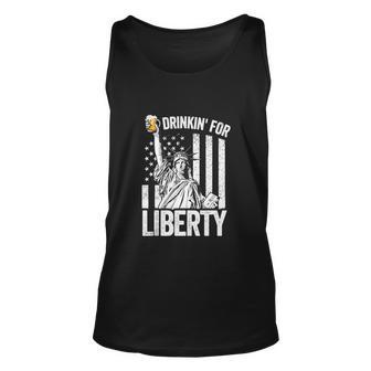 Statue Of Liberty Funny 4Th Of July American Flag Unisex Tank Top - Monsterry