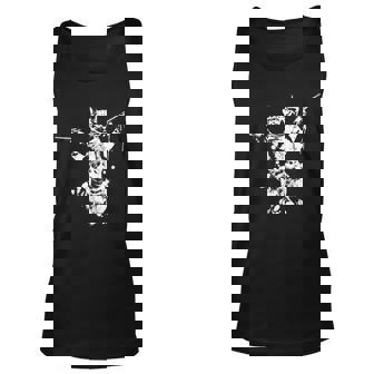 Stencil Graffiti Cat Armed With Guns Graphic Design Printed Casual Daily Basic Unisex Tank Top - Thegiftio
