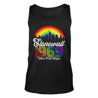 Stonewall 1969 Where Pride Began Lgbt Rainbow Unisex Tank Top - Monsterry UK