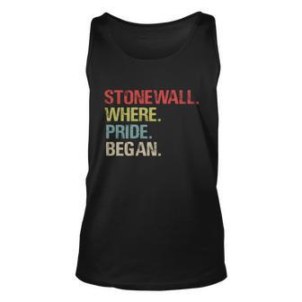 Stonewall Where Pride Began Lgbt Gay Lesbian Pride Unisex Tank Top - Monsterry CA