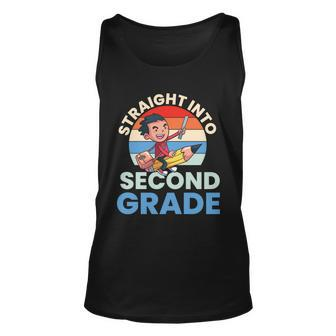 Straight Into 2Nd Grade First Day Of School Back To School Unisex Tank Top - Thegiftio UK