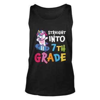 Straight Into 7Th Grade Unicorn First Day Of School Back To School Unisex Tank Top - Monsterry CA
