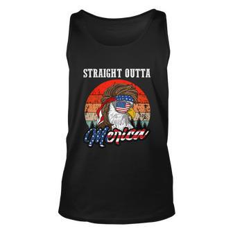 Straight Outta Merica Mullet Eagle Funny Patriot 4Th Of July Gift V2 Unisex Tank Top - Monsterry CA
