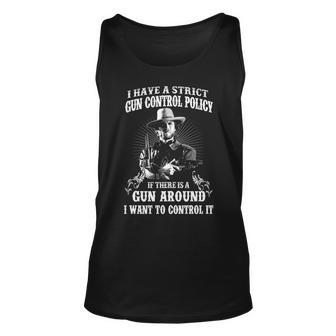 Strict Gun Control Policy Unisex Tank Top - Seseable
