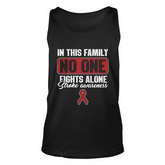 Stroke Awareness Month Family Support No One Fights Alone Gift Unisex Tank Top - Monsterry