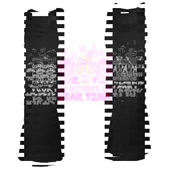 Sugar Skull Halloween Breast Cancer In October We Wear Pink Men Women Tank Top Graphic Print Unisex - Thegiftio