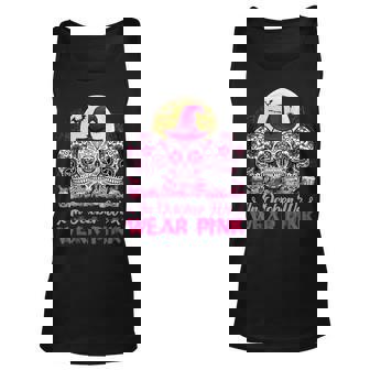 Sugar Skull Halloween Breast Cancer In October We Wear Pink V3 Men Women Tank Top Graphic Print Unisex - Thegiftio
