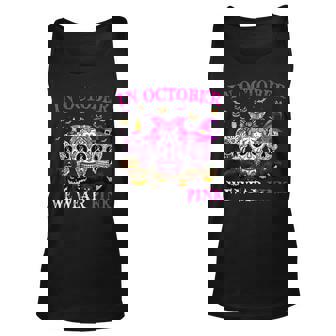 Sugar Skulls In October We Wear Pink Breast Cancer Awareness V4 Men Women Tank Top Graphic Print Unisex - Thegiftio