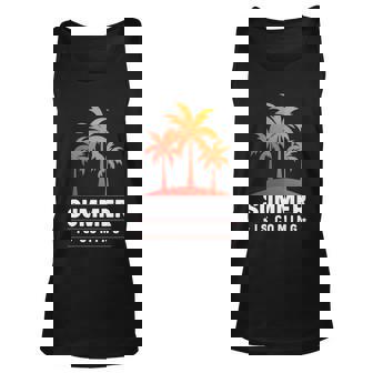Summer Is Coming Tropical Caribbean Beach Summer Gift Graphic Design Printed Casual Daily Basic Unisex Tank Top - Thegiftio UK