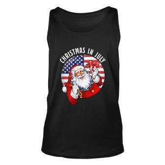 Summer Party Funny Christmas In July Unisex Tank Top - Monsterry