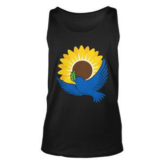 Sunflower Peace Dove Stand With Ukraine End The War Tshirt Unisex Tank Top - Monsterry
