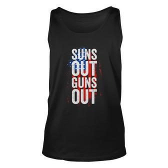 Suns Out Guns Out Tank Top Men Women 4Th Of July Usa Flag Unisex Tank Top - Monsterry AU