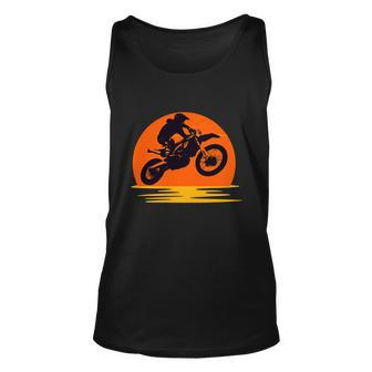 Sunset Funny Dirt Bike Rider Unisex Tank Top - Monsterry AU