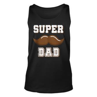Super Dad Mustache Fathers Day Gift Unisex Tank Top - Thegiftio UK