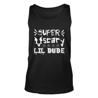 Super Scary Lil Dude Halloween Quote Unisex Tank Top - Monsterry AU