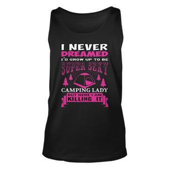 Super Sexy Camping Lady Unisex Tank Top - Monsterry CA