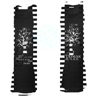Support Colon Cancer Awareness Ribbon Tree Unisex Tank Top - Thegiftio