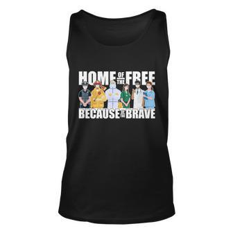 Support Frontline Workers Home Of The Free Graphic Design Printed Casual Daily Basic Unisex Tank Top