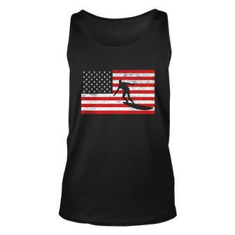 Surfer And Usa Flag Unisex Tank Top - Monsterry AU