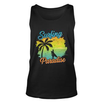 Surfing Paradise Summer Vacation Surf Unisex Tank Top - Monsterry