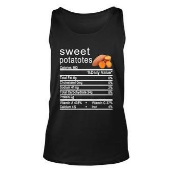 Sweet Potatoes Nutrition Facts Label Unisex Tank Top - Thegiftio UK
