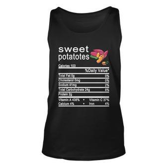 Sweet Potatotes Nutrition Facts Label Unisex Tank Top - Monsterry AU