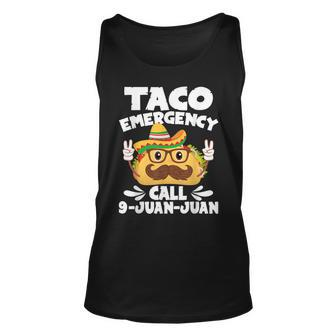 Taco Emergency Call 9 Juan Juan Funny Cinco De Mayo Men Women Tank Top Graphic Print Unisex - Thegiftio UK