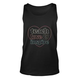 Teach Love Inspire Back To School Funny Teacher Unisex Tank Top - Monsterry CA