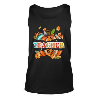 Teacher Pumpkin Vintage Lover Funny Teaching Lover Teacher Men Women Tank Top Graphic Print Unisex - Thegiftio UK
